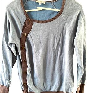 Pip & vine by Rosie Pope blue with charcoal cardigan Sz S/M